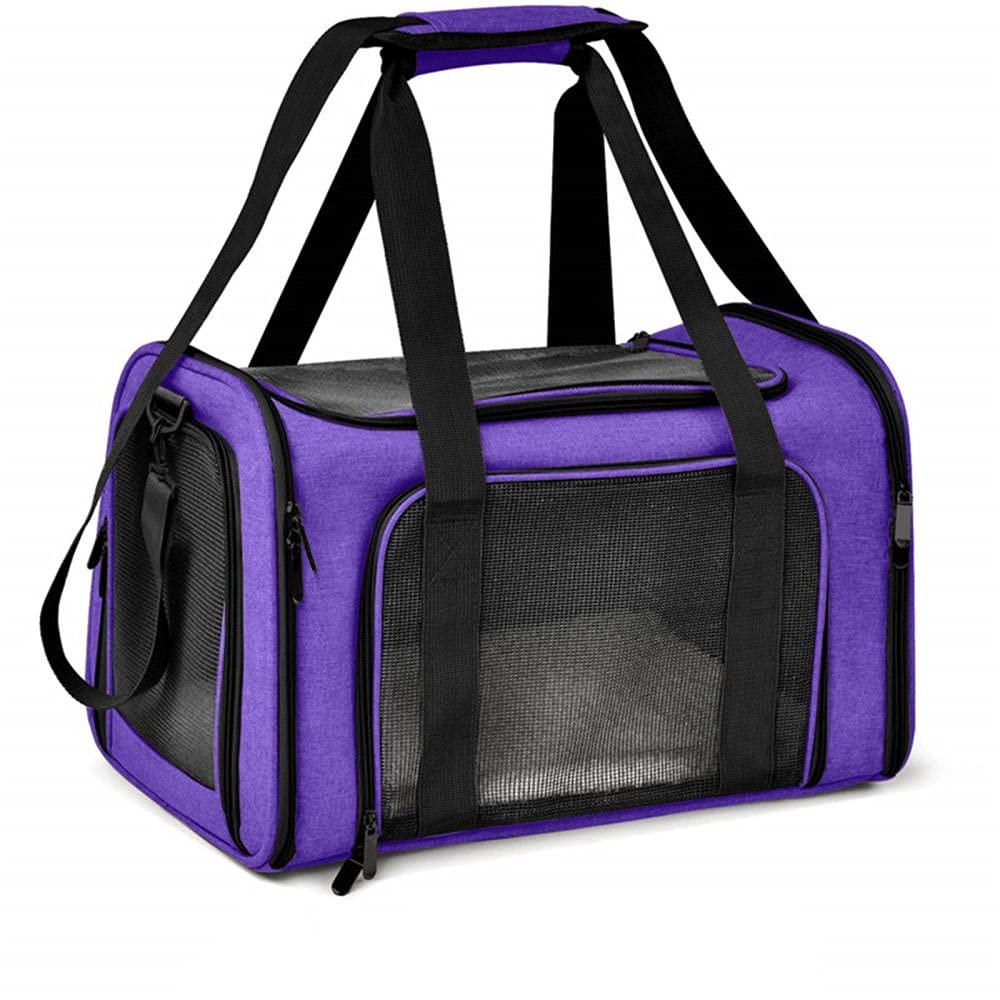 Pet Backpack Cat Carrier with Window Mesh, Airline Approved, Purple