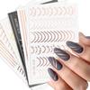 Metallic Nail Stickers, Self-Adhesive 3D Gold, Silver & Rose Gold Nail Art Striping Tape, 6 Sheets view 1
