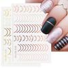 Metallic Nail Stickers, Self-Adhesive 3D Gold, Silver & Rose Gold Nail Art Striping Tape, 6 Sheets view 3