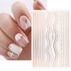 Metallic Nail Stickers, Self-Adhesive 3D Gold, Silver & Rose Gold Nail Art Striping Tape, 6 Sheets view 4