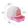 Liudan Cat Litter Box with Dome, Drawer & Scoop, Pink-b view 2
