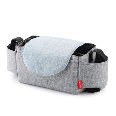 SONARIN Baby Stroller Organizer Bag, Large Capacity, Phone Pocket and Deep Cup Holders, Handbag, Universal Fit (Gray)