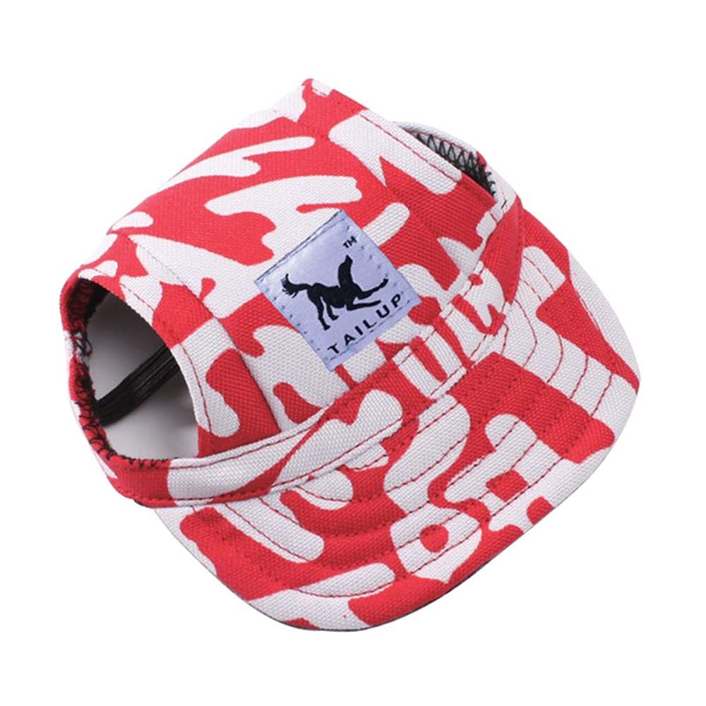 Himlaya Dog Baseball Cap, Adjustable Sun Protection Hat with Ear Holes, Summer Shade Accessory for Small Dogs (XL, Red Letters)