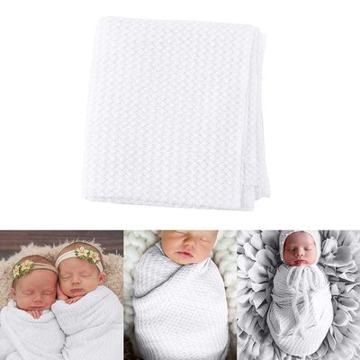 ikasus Newborn Baby Photography Wrap, Soft Stretch Photo Prop Blanket, White