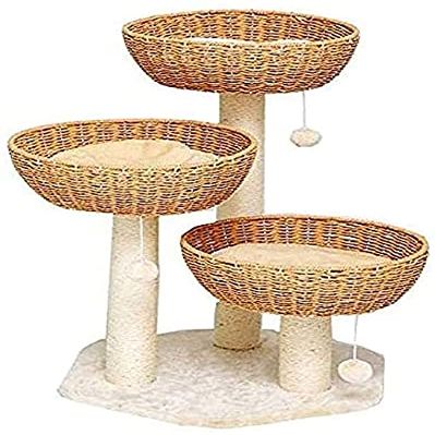 LSDRALOBOOE Cat Scratching Post, Multi-Level Cat Tree with Climbing Platforms, Sisal, 715