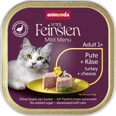 animonda Vom Feinsten Adult Mild Menu Turkey + Cheese, 32 x 100 g
