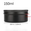 BasicPacking 50-Pack 150 mL Matte Black Round Aluminum Tins with Screw Lids and 70 mm Labels view 2
