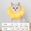 Adjustable Protective Collar for Cats, Post-Surgery, Yellow, L view 2