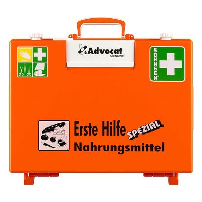 SHNGEN Advocat Food Industry First Aid Case, Wall-Mounted, Orange, DIN 13157, Plastic, Art. No. 367006 | First Aid Kit | Emergency Case
