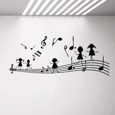 NSRJDSYT Musical Notes Wall Decal, Musical Clefs Vinyl Sticker, 124 x 51 cm