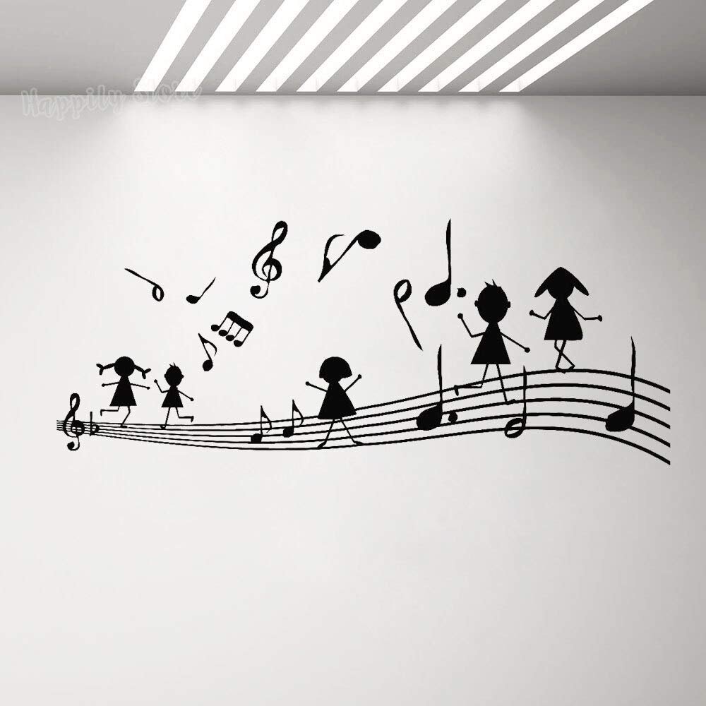 NSRJDSYT Musical Notes Wall Decal, Musical Clefs Vinyl Sticker, 124 x 51 cm
