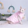 ZHIHAN Sphinx Cat Clothing for Hairless Cats, Warm Double-Sided Fall and Winter Vest, Leopard Design, Cornish Rex and Devon Rex, Extra-Thick Knit Cardigan, Pink, L+ view 1