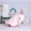 ZHIHAN Sphinx Cat Clothing for Hairless Cats, Warm Double-Sided Fall and Winter Vest, Leopard Design, Cornish Rex and Devon Rex, Extra-Thick Knit Cardigan, Pink, L+ view 3