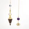 Hexagonal Cone-Shaped Garnet Pendulum with Natural Chip Stones view 4