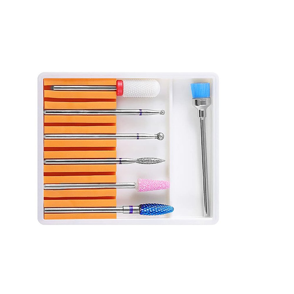 7-Piece Electric Nail Drill Bit Set, 3/32-Inch Shank