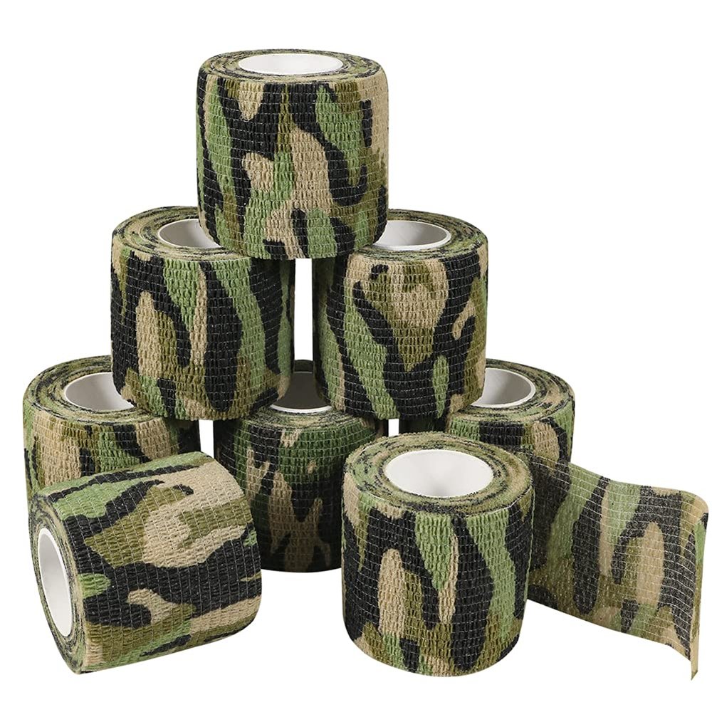 QiGui 8-Roll Self-Adhering Cohesive Camouflage Bandage, 5 cm