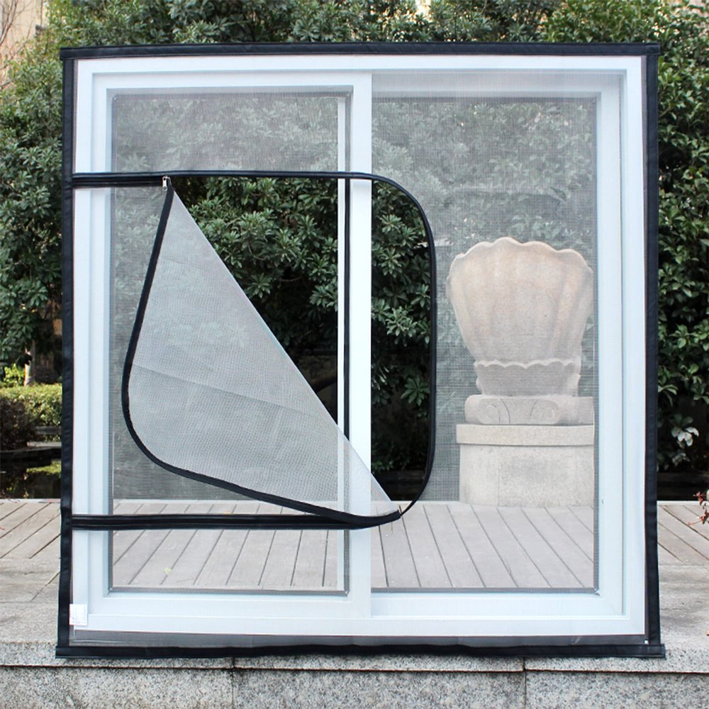 Cat Window Protection Net with Zipper, Self-Adhesive Mosquito Net, Easy to Install, Tear-Resistant, Removable