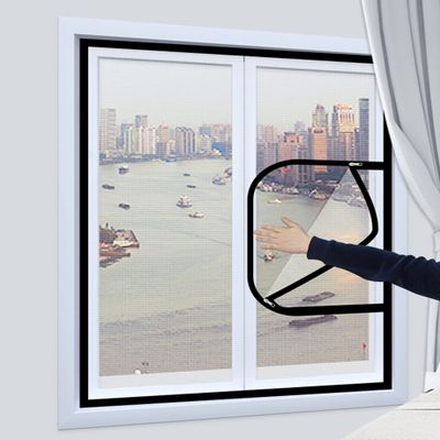 Self-Adhesive Window Screen for Cats with Zipper