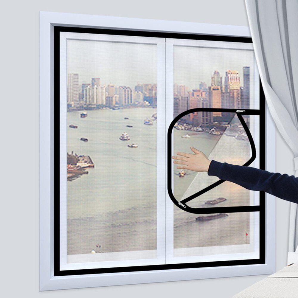 Self-Adhesive Window Screen for Cats with Zipper