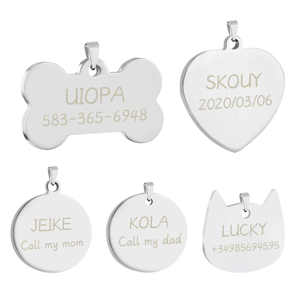 Uiopa 2-Pack Personalized Dog Tags