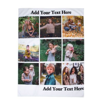 Custom Photo Blanket, Personalized Photo Print, Soft Warm Blanket for Children and Family, 73 x 97 cm