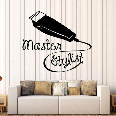 NSRJDSYT Haircut Vinyl Wall Decal Master Stylist Barber Barbershop Wall Sticker 59 x 54 cm