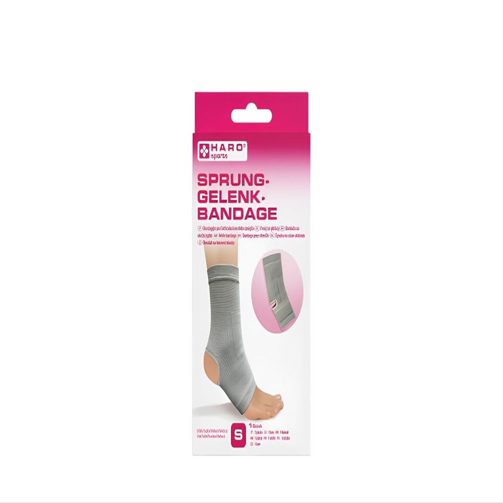 HARO medical care Ankle Brace, Size S, Elastic, Breathable, Left/Right Wear