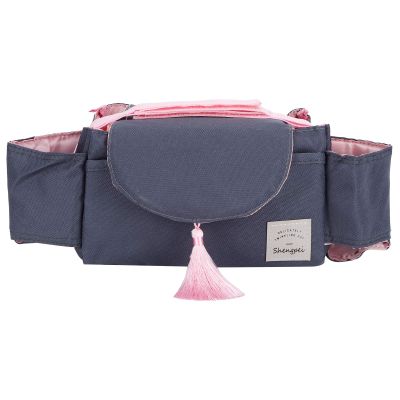 Alvinlite Stroller Organizer Bag with Bottle Holders, Pink