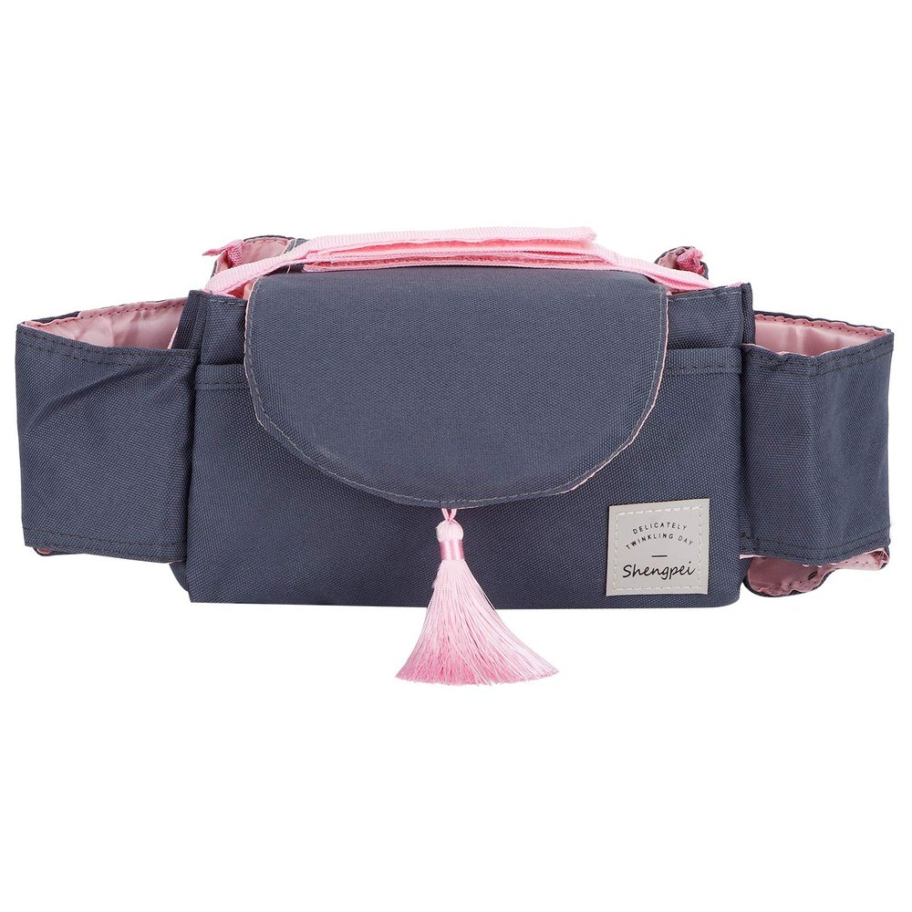 Alvinlite Stroller Organizer Bag with Bottle Holders, Pink