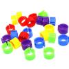 Washranp 100-Piece 8 mm Plastic Bird Foot Rings, Assorted Colors view 1