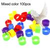 Washranp 100-Piece 8 mm Plastic Bird Foot Rings, Assorted Colors view 2