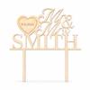 Personalized Wooden Wedding Cake Topper with Name and Date view 3