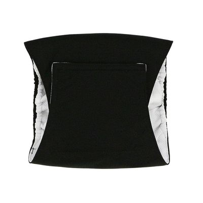 Washable Male Dog Diapers with Leak-Resistant Design, Black, M