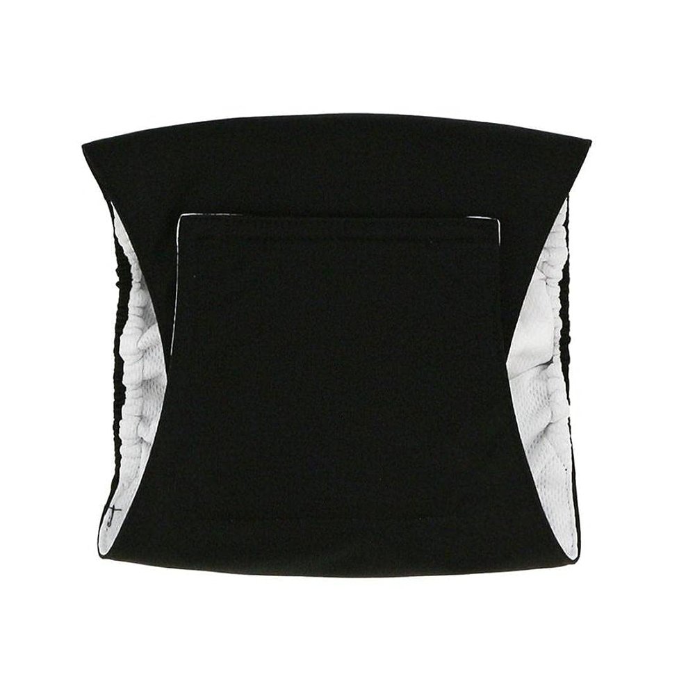 Washable Male Dog Diapers with Leak-Resistant Design, Black, M