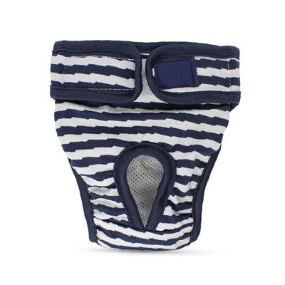 Washable Reusable Leakproof Female Dog Diapers, Adjustable Period Pants, Blue, S