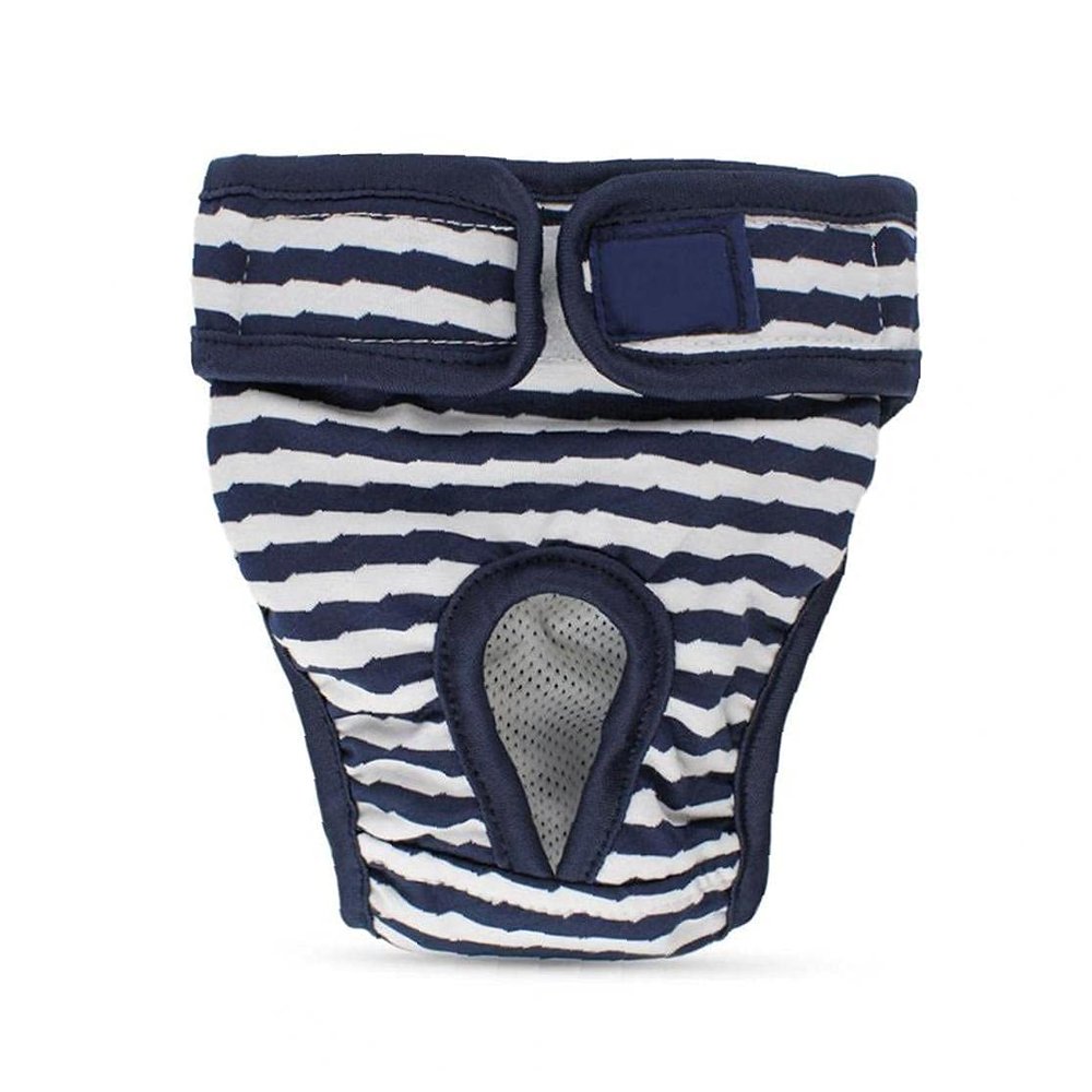 Washable Reusable Leakproof Female Dog Diapers, Adjustable Period Pants, Blue, S