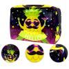 Aloha Makeup Bag with Toucan, Pineapple & Palm Design, Zipper, Multicolor 09, 18.5 x 7.5 x 13 cm view 2