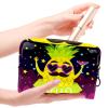 Aloha Makeup Bag with Toucan, Pineapple & Palm Design, Zipper, Multicolor 09, 18.5 x 7.5 x 13 cm view 4