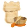 Tiny Dining Kids' Bamboo Suction Llama Dinner Set - Orange view 1