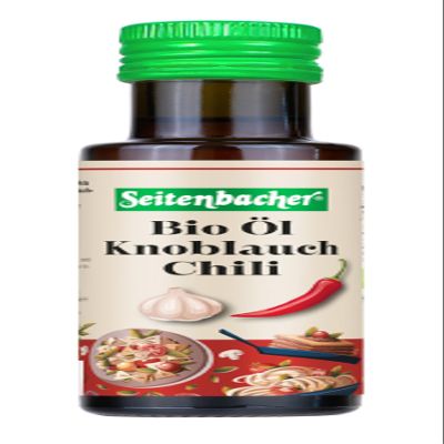 Seitenbacher Spicy Garlic Chili Oil, Cold-Pressed, First Pressing, 100 ml