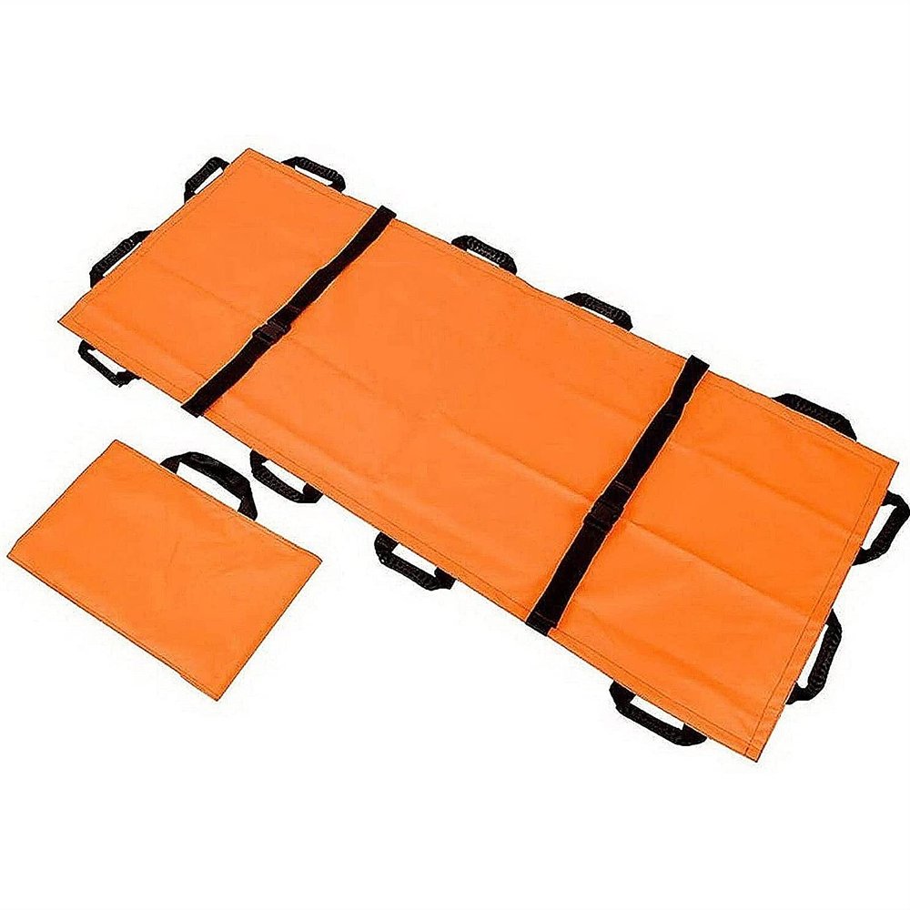 KAJIMEIYO Rescue Stretcher for Fire and Emergency Services, Reinforced Handles, Orange