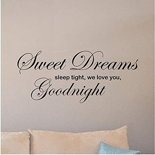 Sweet Dreams Sleep Wall Sticker – “We Love You, Good Night” Sign, Baby Bedroom Poster Quote, Vinyl Sticker, Nursery Decor, 69 x 30 cm