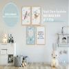 Papierschmiede 4-Piece Kids' Print Set, A4 Framed in Natural Wood, Blue Airplane, Helicopter & Dinosaur view 3