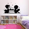 NSRJDSYT Boy and Girl Reading Books Vinyl Wall Decal, Nursery Stars and Moon Sticker, 89 x 54 cm view 1