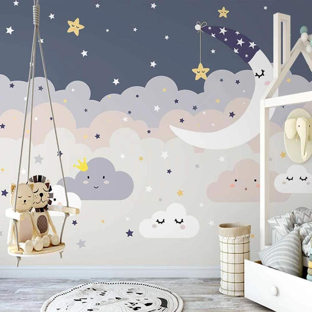 Custom 3D Hand-Painted Starry Sky Wall Mural, 400 x 280 cm