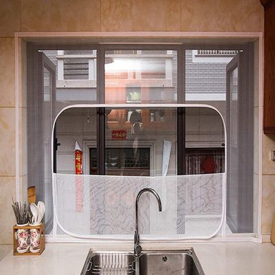 Self-Adhesive Cat-Proof Window Screen with Zipper