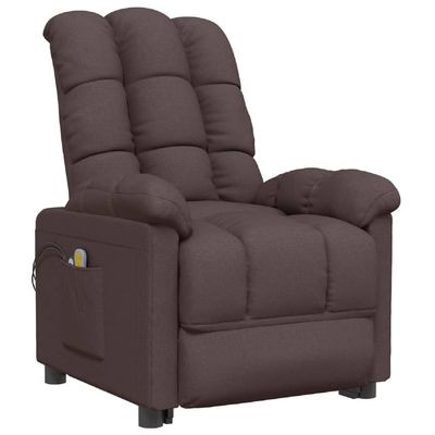 vidaXL Electric Massage Recliner Chair Dark Brown Fabric