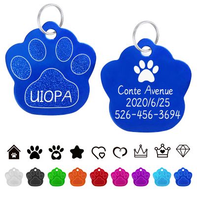 Uiopa 2-Pack Paw Dog Tags with Engraving
