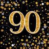OakTree Sparkling Fizz 90th Black & Gold Napkins, 33 x 33 cm, 3-Ply, 16 Count view 1