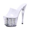 Women's 17 cm Clear Crystal Platform High-Heel Sandals, White, EU 38 view 1